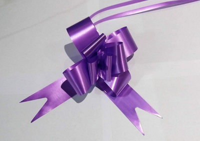 Large 30mm/3cm Ribbon Pull Bows Purple for All Occation Decoration , 10PK