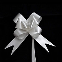 Large 30mm/3cm Ribbon Pull Bows Silver for All Occation Decoration , 10PK