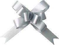 Large 30mm/3cm Ribbon Pull Bows Silver for All Occation Decoration , 30PK