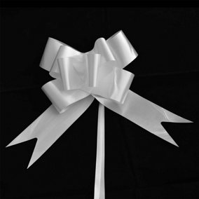 Large 30mm/3cm Ribbon Pull Bows White for All Occation Decoration , 10PK