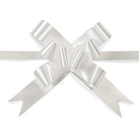 Large 30mm/3cm Ribbon Pull Bows White for All Occation Decoration , 20PK