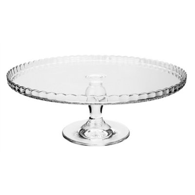 Large 32cm Glass Cupcake Birthday Party Cake Stand Plate Display on Pedestal