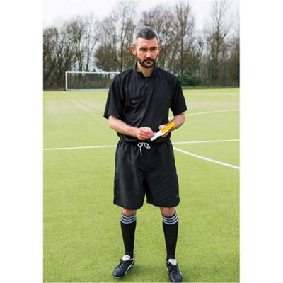 LARGE 38-40 Inch Plain Black Referee Shorts - 2x Rear Touch Fastener ...