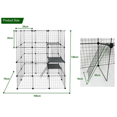 Large 4 Tier Cat Cage Playpen Enclosure Pet Kitten Kennel Metal Wire Crate Box