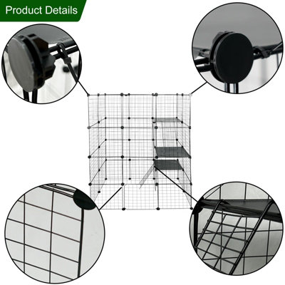 Large 4 Tier Cat Cage Playpen Enclosure Pet Kitten Kennel Metal Wire Crate Box - 8