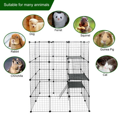 Large 4 Tier Cat Cage Playpen Enclosure Pet Kitten Kennel Metal Wire Crate Box - 9
