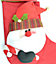 Large 50 cm Long Traditional Personalised 3D Santa Stocking Sack Face and Bell with Photo Pocket XmasDecoration, Felt, red