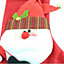 Large 50 cm Long Traditional Personalised 3D Santa Stocking Sack Face and Bell with Photo Pocket XmasDecoration, Felt, red