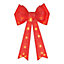 Large 50cm 25 LED Red Bow Front Door Christmas  Decoration Wreath