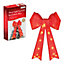 Large 50cm 25 LED Red Bow Front Door Christmas  Decoration Wreath