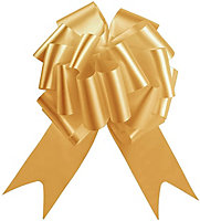 Large 50mm/5cm Ribbon Pull Bows for All Occation Decoration , Gold, 20PK