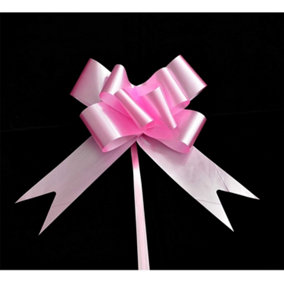 Large 50mm/5cm Ribbon Pull Bows for All Occation Decoration , Light Pink, 10PK