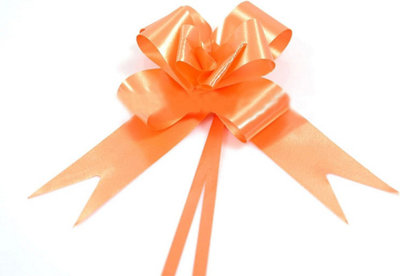 Large 50mm/5cm Ribbon Pull Bows for All Occation Decoration , Orange, 10PK