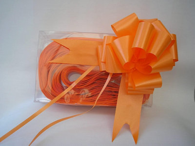 Large 50mm/5cm Ribbon Pull Bows for All Occation Decoration , Orange, 40PK
