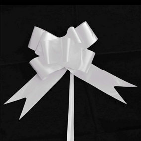 Large 50mm/5cm Ribbon Pull Bows for All Occation Decoration , White, 30PK