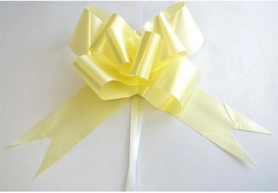 Large 50mm/5cm Ribbon Pull Bows for All Occation Decoration , Yellow, 20PK