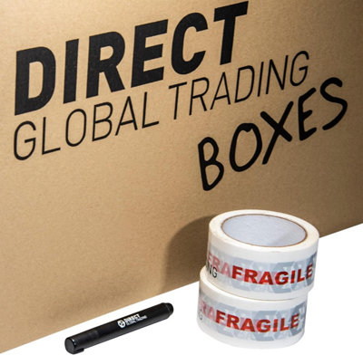 Large 60 Metre Roll Bubble Wrap Cardboard Box 2 Rolls Fragile Tape Marker Pen House Moving Kit