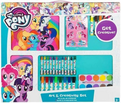 Large 63 Pieces My Little Pony Art & Creativity Set Markers Stickers ...