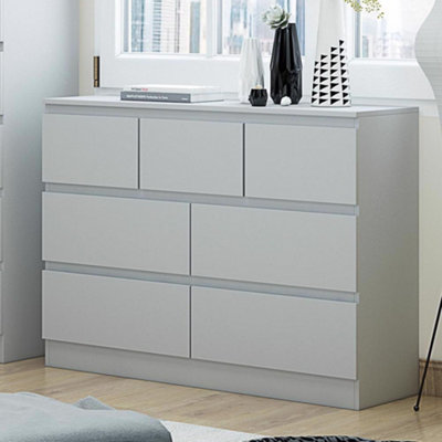 Large 7 Drawer Merchant Chest Sideboard Chest Of Drawers Matt Grey ...