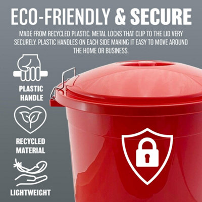 Large 70L Multi Purpose Bucket With Handles Storage Organiser Waste Garden