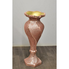 Large 80Cm Shiny Sparkly Mirror Crushed Diamond Glitter Flower Pot Rose Gold V067