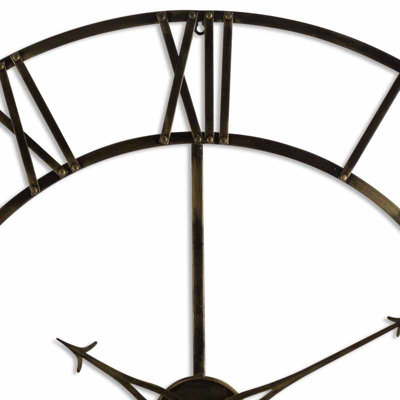 Large Antique Brass Large Skeleton Clock - 4