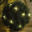 Large Artificial Pine Needle LED Ball - Hanging or Freestanding Indoor Home Ornament Decoration - Measures 28cm Diameter