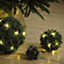 Large Artificial Pine Needle LED Ball - Hanging or Freestanding Indoor Home Ornament Decoration - Measures 28cm Diameter