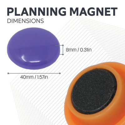 30 Stück Magnete für Magnettafel, 20 mm Whiteboard Magnete, 6 Farben
