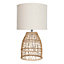 Large Bamboo Dome Twist Table Lamp Natural