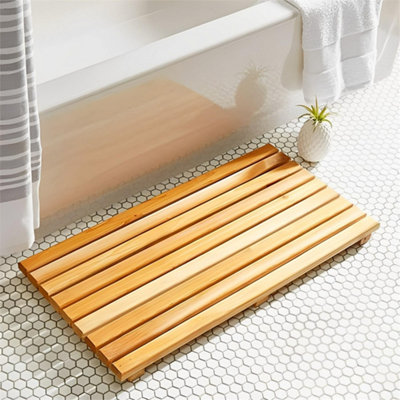 LARGE BATHROOM WOODEN DUCK BOARD NATURAL WOOD RECTANGULAR SHOWER BATH ...