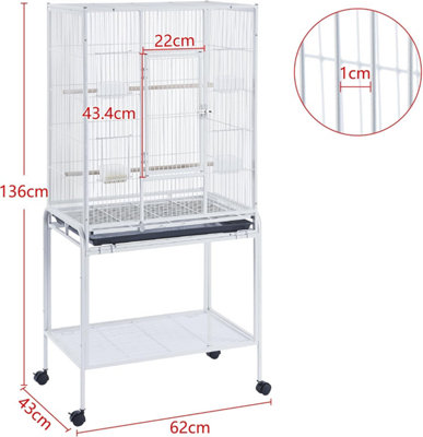 View of Tough Strong Iron Modern Bird Cage Houses Luxury Big Space 4 Wheels ...