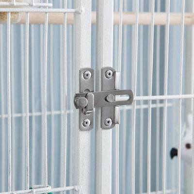 View of Large Bird Cages Parrot Cage Wide Flight Metal Animal Cage for Budgie ...