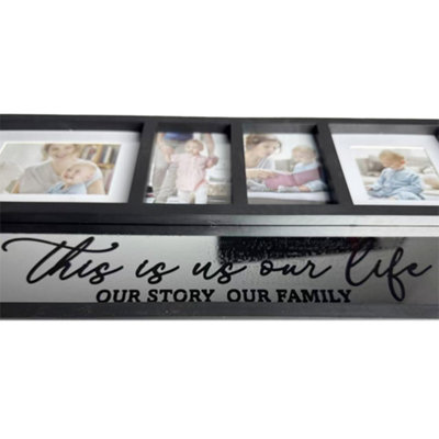 Large Black Family Multi Photo Frame Collage - Multi Picture Wall Display