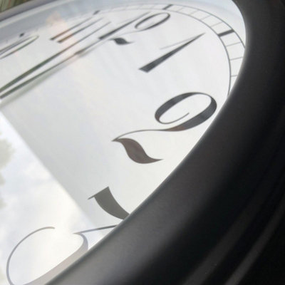 Large Black Outdoor garden Wall Clock 57cm Perfect Time Radio Controlled - 4