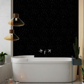 Large Black Sparkle 1.0m x 2.4m Shower Panel