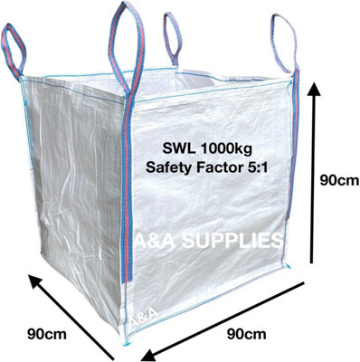 LARGE Bulk Bag - 90x90x90cm - Heavy Duty Skip Bag - Ton Bag - Tonne Bag ...