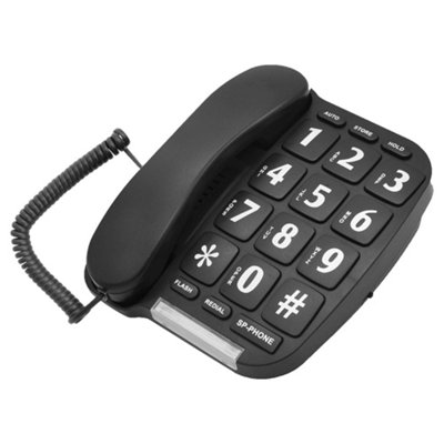 Large Buttoned Landline Telephone with LED and Hands-Free Functionality for Easy Use