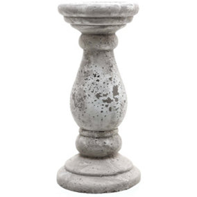 Large Candle Holder - Ceramic - L18 x W18 x H38 cm - Stone