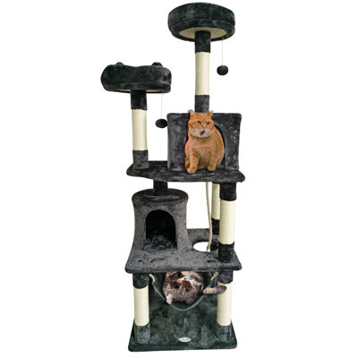 Large Cat Tree Scratching Post Multilevel Activity Centre Kitten Climbing Tower DIY at B Q