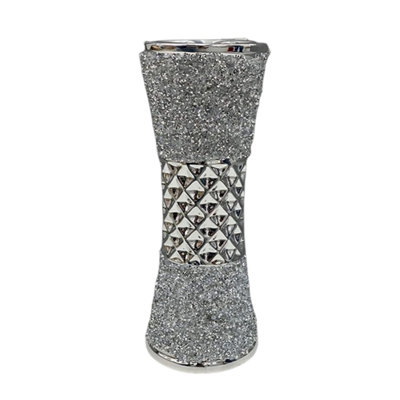 Large Ceramic Flower Vase Silver