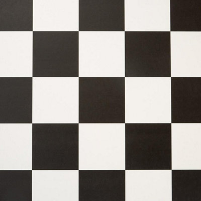 Large Chequerboard Black and White Vinyl by Remland (2m x 2m)