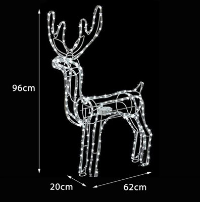 Large Christmas LED Standing Reindeer Rope Light
