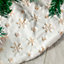 Large Christmas Tree Skirt White Gold Snowflakes Faux Fur Tree Trim Mat 110cm