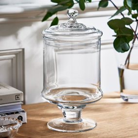 Large Clear Glass Decorative Multipurpose Kitchen Storage Jar