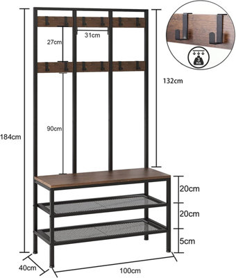 Large Coat Rack Stand Industrial Coat Stand for Bedroom - 4
