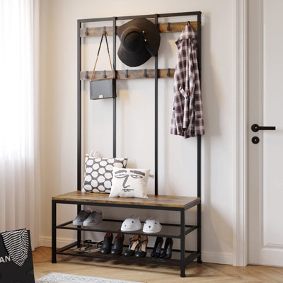 Large Coat Rack Stand Industrial Coat Stand for Bedroom - 7