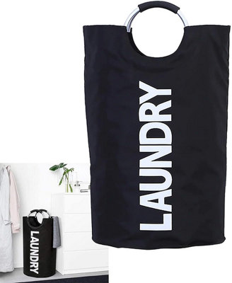 Large Collapsible Laundry Basket Foldable Fabric Hamper for Dirty Clothes, Washing Bin with Handles for Bedroom & Bathroom