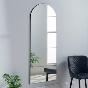 Large Contemporary Arched Mirror Black