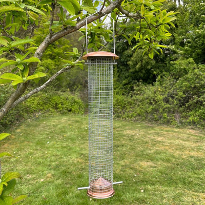 Large Copper Style Hanging Bird Nut Feeder